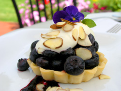 Blueberry Tart w/ Cream at Tapawingo
